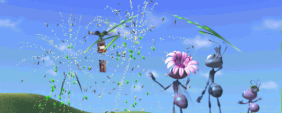 Bugs from A Bugs Life celegrating