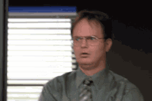 Dwight from The Office standing speechless