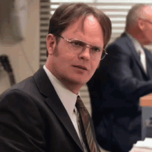 Dwight Schrute from The Office thinking.