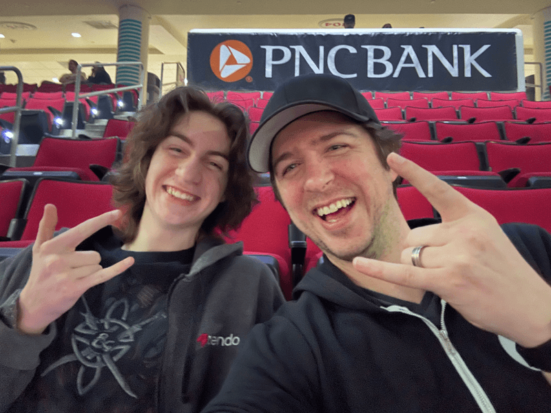 My son and I at a Fall Out Boy concert