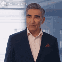 Johnny Rose from Schitt's Creek saying, "Thank you for your time"